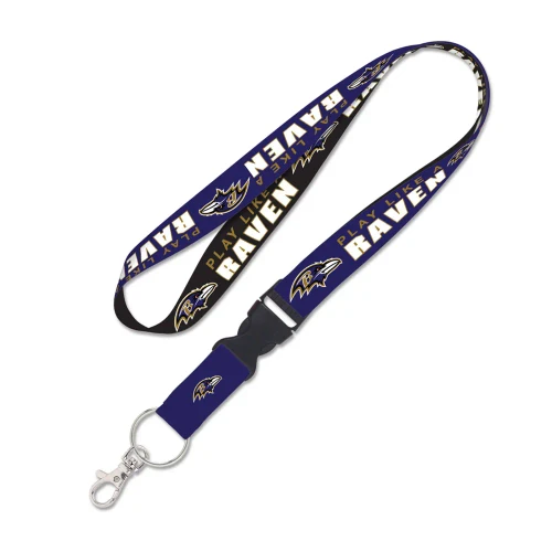 Baltimore Ravens NFL “Play like a Raven” Slogan  Lanyard with Detachable Buckle 1 Inch