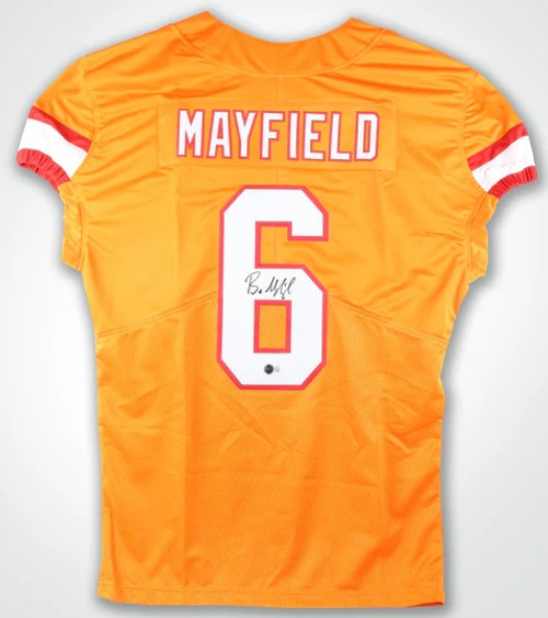 Baker Mayfield Tampa Bay Buccaneers Autographed NFL Custom Creamsicle Football Jersey Baker Mayfield Tampa Bay Buccaneers Autographed NFL Custom Creamsicle Football Jersey