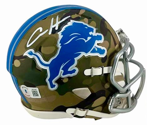 Coming Soon: Aidan Hutchinson Detroit Lions Autographed  Camo Speed  Mini Football Helmet Coming Soon: Aidan Hutchinson Detroit Lions Autographed  Camo Speed  Mini Football Helmet