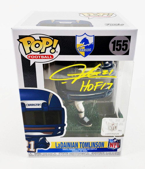 LaDainian Tomlinson San Diego Chargers #155 Autographed NFL Funko Pop with HOF Inscription LaDainian Tomlinson San Diego Chargers #155 Autographed NFL Funko Pop with HOF Inscription