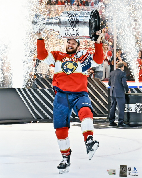 Coming Soon: Aleksander Barkov Florida Panthers Autographed Hoisting the Cup 16x20 Photo with Inscription