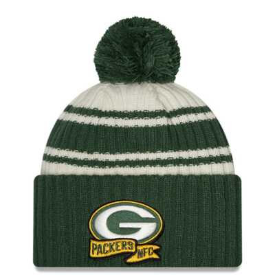 Green Bay Packers New Era Sideline Sport Cuffed Pom Knit Toque