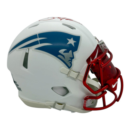 Julian Edelman New England Patriots Autographed Custom Rivalries Mini Helmet with Visor