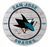 San Jose Sharks White Wash 20 Inch Diameter Circular NHL Wood Sign