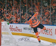 Leon Draisaitl Edmonton Oilers Autographed Goal Celebration 16x20 Photo