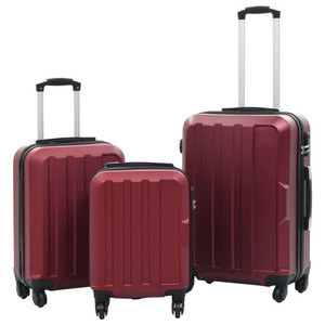 Hardcase Trolley Set 3 pcs Wine Red ABS A949-91874