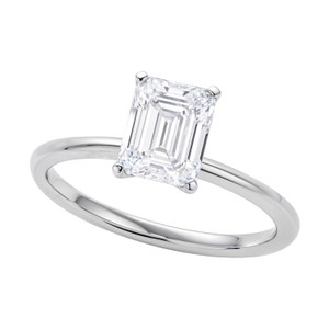 1 1/2 Carat Emerald Lab Grown IGI G/VS1 Diamond Solitaire Ring in 14K White Gold P150-93979-6.5