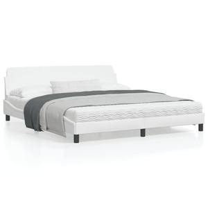 Bed Frame "Dover" White 72"x83.9"Faux Leather A949-373309
