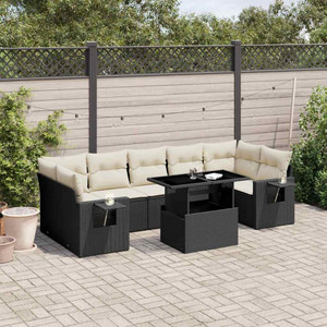 Garden Sofa Set Black PE rattan A949-3267776