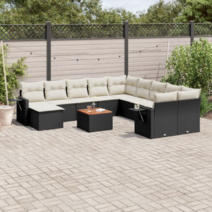 Garden Sofa Set Black Poly Rattan Large Modular Garden Sofa Set A949-3224859