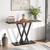 Modern 43-inch Narrow Entryway Table with Brown Wood Top and Black Metal Frame Q280-RBRBLKCT95914758