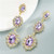 Glass Gems Embellished Vintage Fashion Women Dangle Earrings - Violet A392-fear6491
