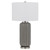 29" Gray Metal Cylinder Table Lamp With White Drum Shade N270-524729