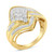 10K Yellow Gold over .925 Sterling Silver Diamond Bypass Cluster Ring (1 Cttw, I-J Color, I2-I3 Cla N162-011379R675