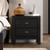 Farmhouse Style Solid Pine Wood 2-Drawer Nightstand Bedside Table in Black Q280-BLFM2190