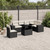 Garden Sofa Set Black PE rattan, powder-coated steel, tempered glass A949-3269196