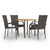 Dining Set Brown Solid Acacia Wood, PE Rattan, Powder-Coated Steel A949-3072484