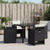  Patio Chairs with Cushions 4 pcs Black Poly Rattan A949-4007435