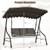 3-Seat Outdoor Porch Canopy Swing with Adjustable Shading-Brown - Color: Brown D681-NP11717BN