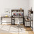 L-shaped Desk with Power Outlet Hutch-Black B593-CB10537US
