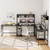 L-shaped Desk with Power Outlet Hutch-Black B593-CB10537US