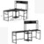 L-shaped Desk with Power Outlet Hutch-Black B593-CB10537US