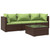  Patio Furniture Set 4 Piece with Cushions Poly Rattan Brown A949-3101420
