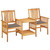  Patio Chairs with Tea Table and Cushions Solid Acacia Wood A949-3061283