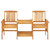  Patio Chairs with Tea Table and Cushions Solid Acacia Wood A949-3061283