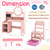 Kids Vanity Desk with Mirror and Lights Princess Pretend Play Dressing Table and Chair Set-White B593-HY10532