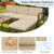 5 Pieces Patio Furniture Set Acacia Wood Sectional Set with Heavy-Duty Metal Frame-Beige B593-HW71665+