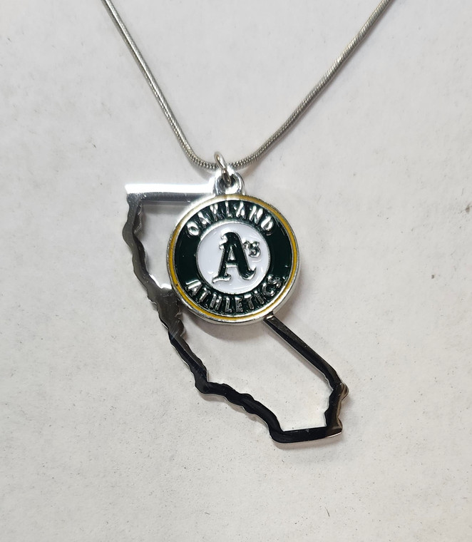Oakland Athletics Necklace Chain with State Shape Charm CO Z157-5460367609