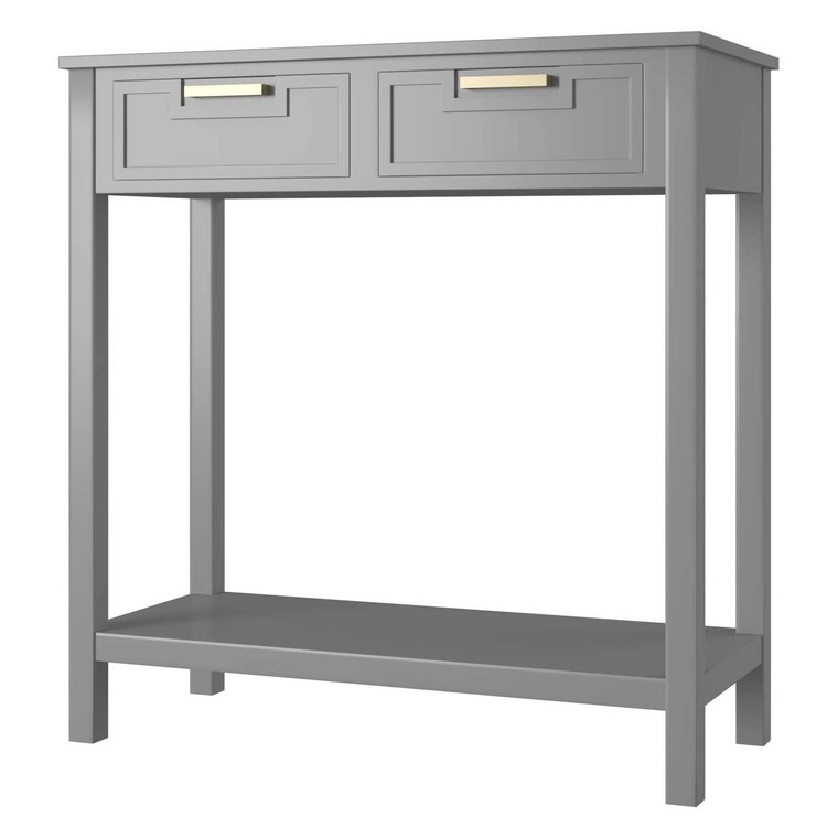 Modern Entryway Accent 2 Drawer Sofa Side Table Grey Q280-COQP2503