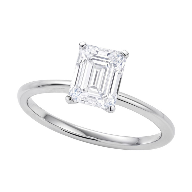 1 1/2 Carat Emerald Lab Grown IGI G/VS1 Diamond Solitaire Ring in 14K White Gold P150-93979-6.5