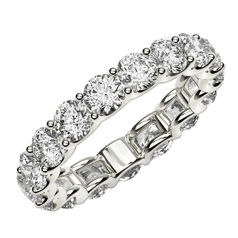 Round Cut Lab Grown Diamond Eternity Ring in 14k White Gold (3 cttw FG/VS2) P150-57397-8.5
