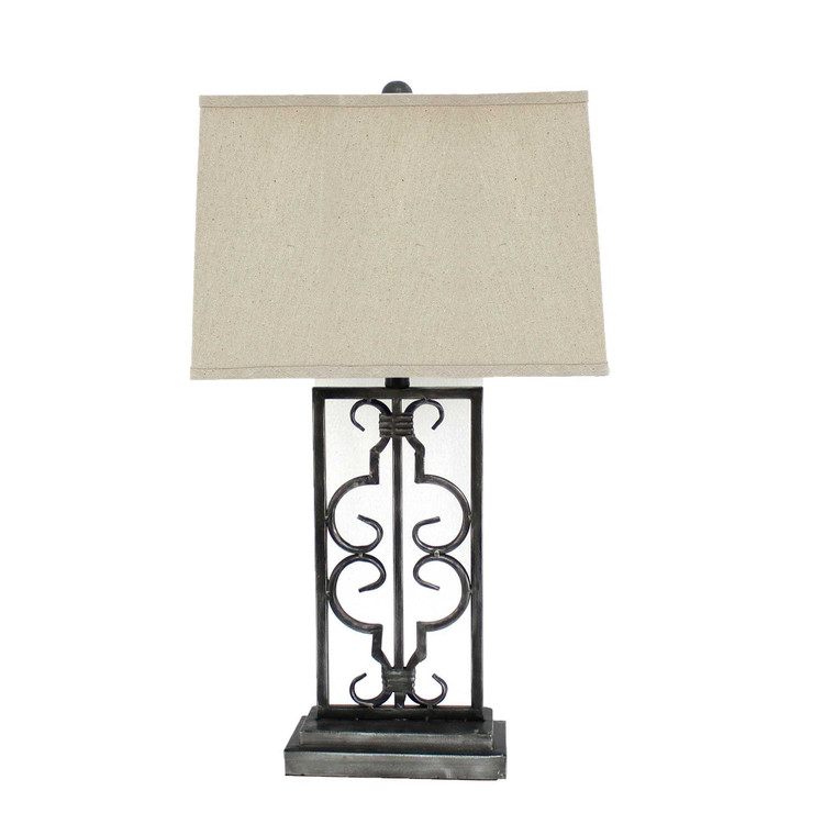 5.5 X 9.25 X 28.75 Gray Industrial With Stacked Metal Pedestal - Table Lamp N270-277065