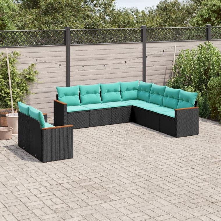 Patio Sofa Set Black, Blue A949-3226099