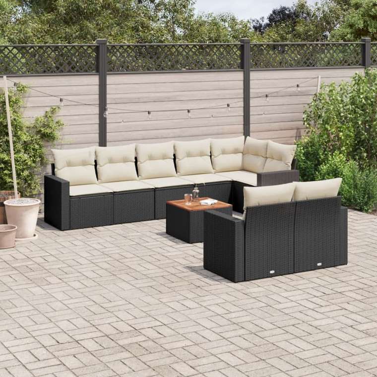 Garden Sofa Set Black, Cream white A949-3224208