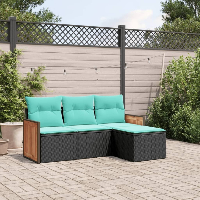 Garden Sofa Set Black, Blue A949-3259985
