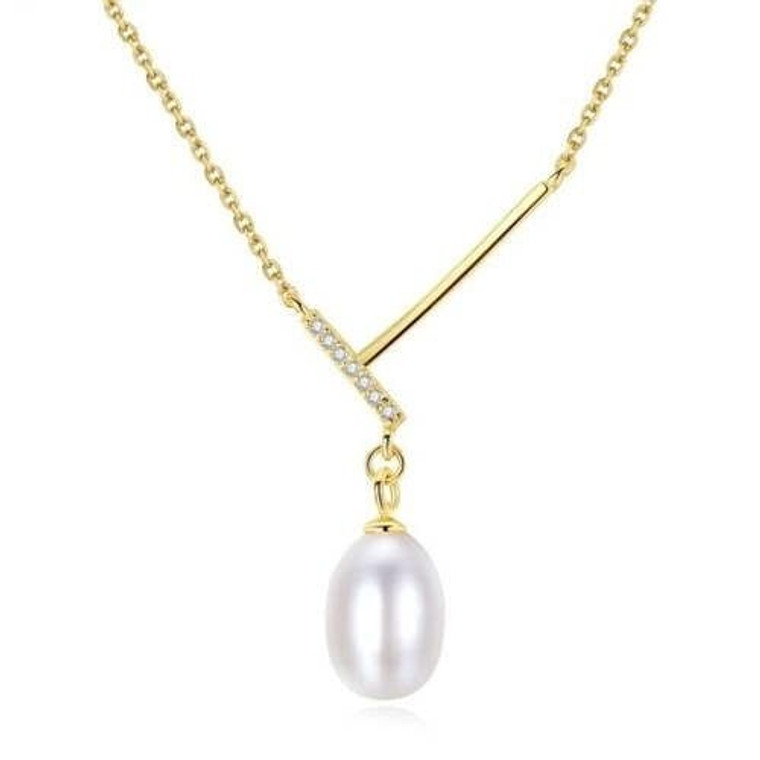 Unique Design Wholesale 925 Sterling Silver Jewelry Pearl Pendant Necklace - White A392-sine0110