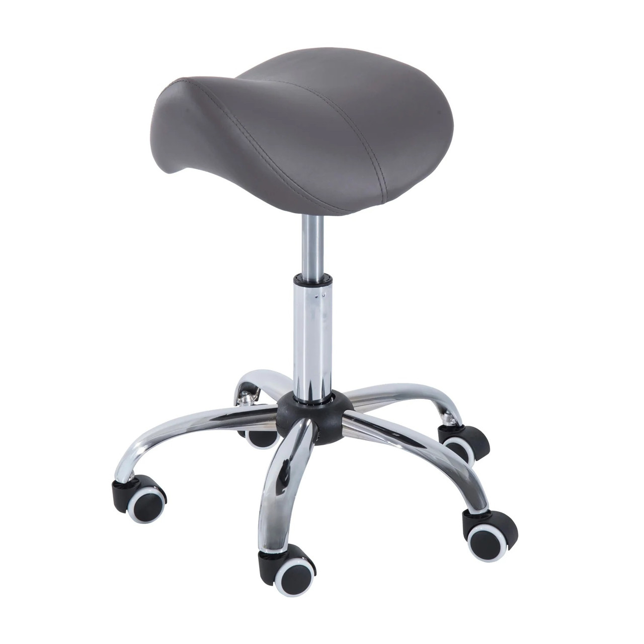 HOMCOM Cosmetic Stool 360 Rotate Height Adjustable Salon Massage Spa Chair  Hydraulic Rolling Saddle Stool Mobility, Grey | DIY at B&Q