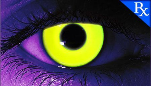 Rave Yellow UV Glow Contact Lenses