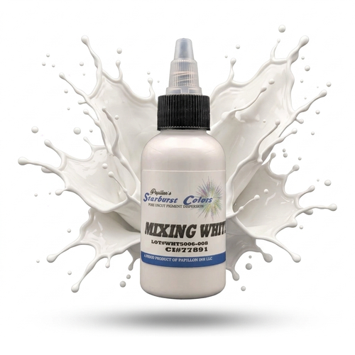 Bright white tattoo ink for profesional use mixing colors or lighter shades