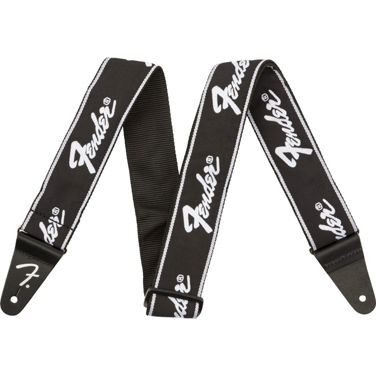 black and white guitar strap