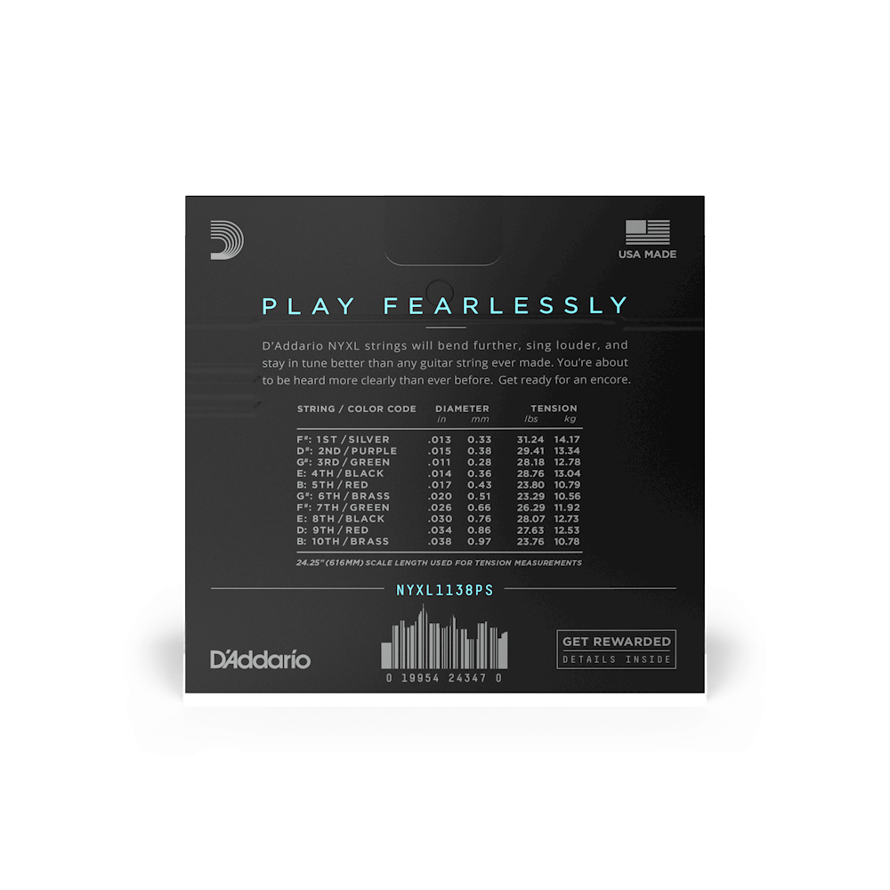 D Addario D'Addario NYXL1138PS Nickel Wound E9 Pedal Steel Guitar