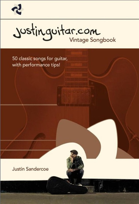 JustinGuitar.com Vintage Songbook for Guitar featuring 50 classic rock, pop and acoustic songs with guitar TAB, chord symbols and performance tips