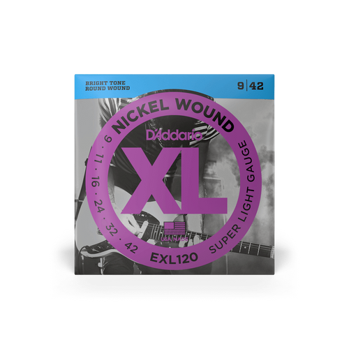 D'Addario EXL120 Nickel Wound Electric Guitar Strings Super-Light 09-42