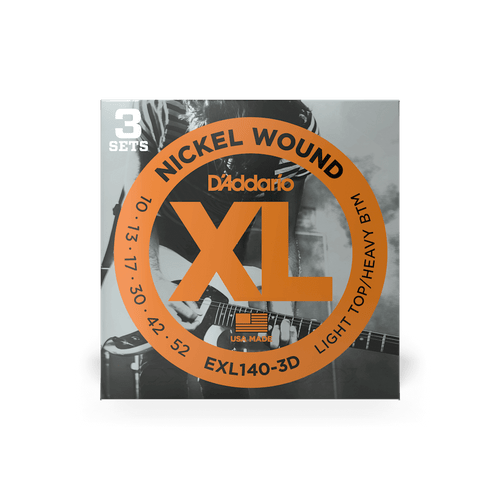 D'Addario EXL140 Electric Guitar Strings 10-52 - 3 Pack