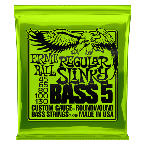 Regular Slinky Nickel Wound 5-String Electric Bass Strings 45-130 Gauge