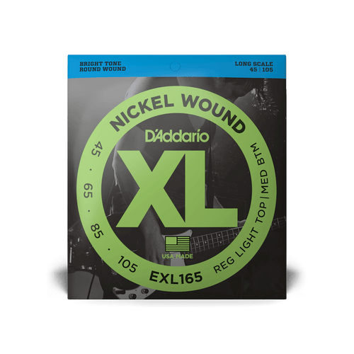 D'Addario EXL165 Nickel Wound Bass Guitar Strings Custom Light 45-105 Long Scale